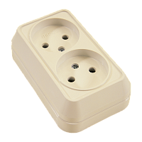 Розетка Makel Siva Ustu 2гн. 16A Б/З кремовый 45217 (1/10)