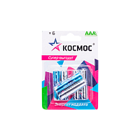 Батарейка Космос LR03 AAA BL6 Alkaline 1.5V (6/72/432) 