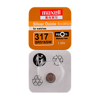 Батарейка Maxell 317 (SR516SW) BL1 Silver Oxide 1.55V 0%Hg (1/10/100)