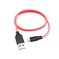 Кабель HOCO X21 Plus USB (m)-microUSB (m) 2м 2.4A силикон черный красный (1/28/168)