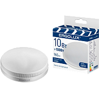 Лампа светодиодная Ergolux GX53 10W 6500К 180-240V таблетка ПРОМО матовая (1/10/100)