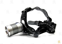 Фонарь налобный Без бренда H-T566 от аккумулятора ZOOM черный