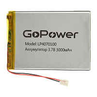 Аккумулятор Li-Pol GoPower LP4070100 3.7V 3000mAh с защитой (1/10)