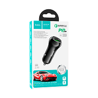 Автомобильное З/У HOCO Z38 1USB/Type-C QC3.0 черный (1/12/120)
