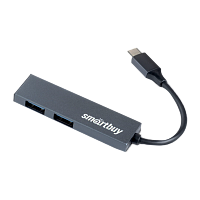 USB-Хаб Smartbuy 460С 2USB+Type-C USB3.0 черный (1/1000)