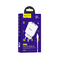 Сетевое З/У HOCO N6 2USB 3.0A QC3.0 белый (1/12/120)