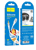 Кабель AUX HOCO UPA22 Jack 3.5mm (m)-Type-C (m) 1м силикон белый (1/31/310) 