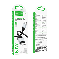 Кабель HOCO X110 Type-C (m)-Type-C (m) 1м 3.0A 60W нейлон черный (1/31/310)