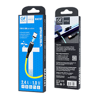 Кабель GFPower MAG18T USB (m)-Type-C (m) 1.0м 2.4A ПВХ магнит желтый (1/200/800)