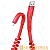 Кабель HOCO U78 USB (m)-Lightning (m) 1.2м 2.1A ткань красный (1/22/220)