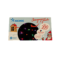 Гирлянда Космос 200LED 2.5м лампочки нить 8 режимов с контроллером ассорти (1/40) 