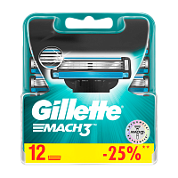Сменные кассеты Gillette "MACH3" 3 лезвия 12шт. (цена за 1 шт) (12/120)