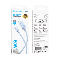 Кабель Borofone BX107 Type-C (m)-Type-C (m) 1м 3.0A 60W ПВХ голубой