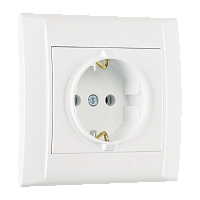 Розетка Makel Defne 1гн. 16A С/З пластик белый 42001028 (1/12)