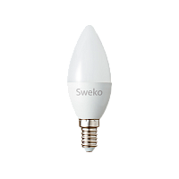 Лампа светодиодная Sweko C35 E14 5W 6500К 230V свеча (1/5/100)