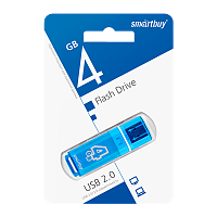 Флеш-накопитель Smartbuy Glossy 4GB USB2.0 пластик синий