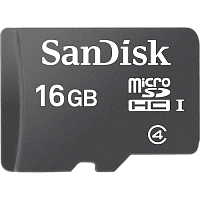 Карта памяти microSD SanDisk Mobile 16GB Class4 4 МБ/сек с адаптером