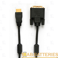 Кабель Smartbuy K-122 HDMI (m)-DVI-D 25 (m) 2м силикон черный (1/100)