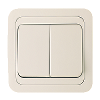 Выключатель Makel Mimoza 2-клав.10A пластик кремовый 25003 (1/12)
