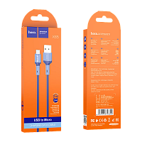 Кабель HOCO X65 USB (m)-microUSB (m) 1м 2.4A TPE синий (1/31/310)