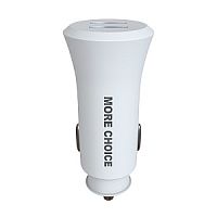 Автомобильное З/У MORE CHOICE AC23 2USB 2.4A белый (1/20/200)