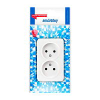Розетка Smartbuy "Юпитер" 2гн. 10A Б/З пластик белый