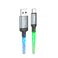 Кабель HOCO U112 USB (m)-Lightning (m) 1.0м 2.4A ПВХ серый (1/22/220)
