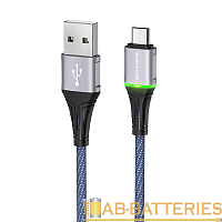 Кабель Borofone BU25 USB (m)-microUSB (m) 1.2м 2.4A ткань синий (1/42/168)
