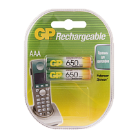 Аккумулятор бытовой GP HR03 AAA BL2 NI-MH 650mAh в пластиковой упаковке (2/20/200)