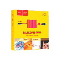 Кабель HOCO X21 USB (m)-Type-C (m) 1м 2.0A силикон красный черный (1/29/174)