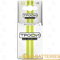 Батарейка Трофи Eco LR6 AA BL10 Alkaline 1.5V (10/100/600)  | Ab-Batteries | Элементы питания и аксессуары для сотовых оптом