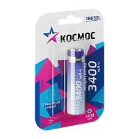 Аккумулятор Li-ion Космос 18650 BL1 3400mAh с/з (1/10/100)