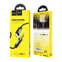 Кабель AUX HOCO UPA13 Jack 3.5mm (m)-Lightning (m) 1м ПВХ черный (1/21/210)