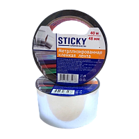 Клейкая лента STICKY 48мм*40м металлизированная ПП акрил 30мкм (1/36) 