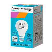 Лампа светодиодная Sweko A60 E27 15W 4000К 230V (1/5/100)