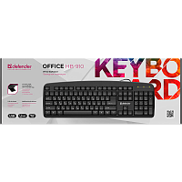 Клавиатура проводная Defender HB-910 Office классическая USB 1.5м черный (1/20)