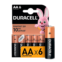 Батарейка Duracell Basic LR6 AA BL6 Alkaline 1.5V (6/60/16800)