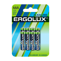 Батарейка Ergolux LR03 AAA BL8 Alkaline 1.5V (8/48/1152) 