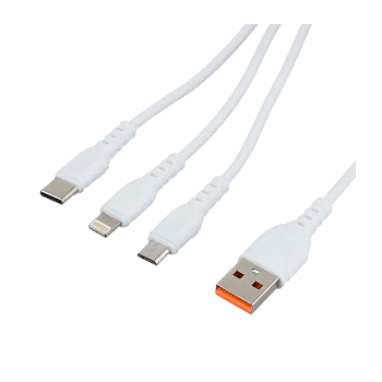 Кабель GoPower GP05-3-1 USB (m)-2хType-C/Lightning/microUSB (m) 1м белый (1/200/800)