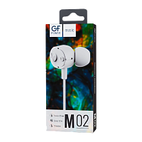 Наушники внутриканальные GFPower M02 с микр. белый (1/200)