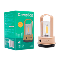 Фонарь туристический Camelion LED56325B от аккумулятора Type-C 4 режима бежевый (1/6/24)