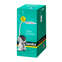 Светильник настольный Camelion KD-858 8W на основании сенс. 1.45м белый (1/6)