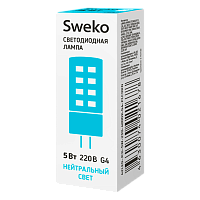 Лампа светодиодная Sweko JCD G4 5W 4000К 230V "Кукуруза" (1/10/100)