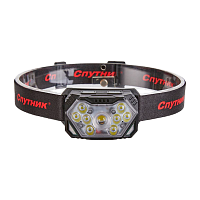 Фонарь налобный Спутник SL554 8W LED от аккумулятора 7 режимов черный красный (1/20)