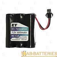 Аккумулятор ET RC-7206WSM PK1 черный, 7.2V, 600mAh, Ni-Cd