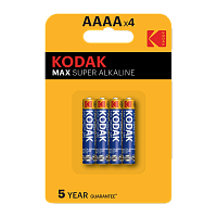 Батарейка Kodak MAX AAAA/25A/LR61/LR8D425 BL4 Alkaline 1.5V (4/120/960)