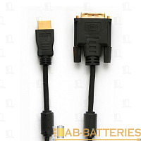 Кабель Smartbuy K-152 HDMI (m)-DVI-D 18+1 (m) 5.0м силикон черный (1/12)