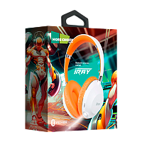 Наушники накладные MORE CHOICE HW34S bluetooth 5.1 с микр. фонарик белый оранжевый