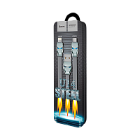 Кабель HOCO U14 USB (m)-microUSB (m) 1.2м 2.4A силикон серый (1/50/300)