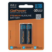 Батарейка GoPower Ультра/ULTRA LR6 AA BL2 Щелочная 1.5V (2/20/240)